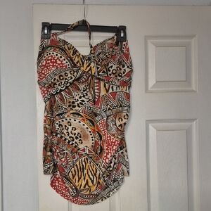 Exotic Animal Print Swim Tankini Top